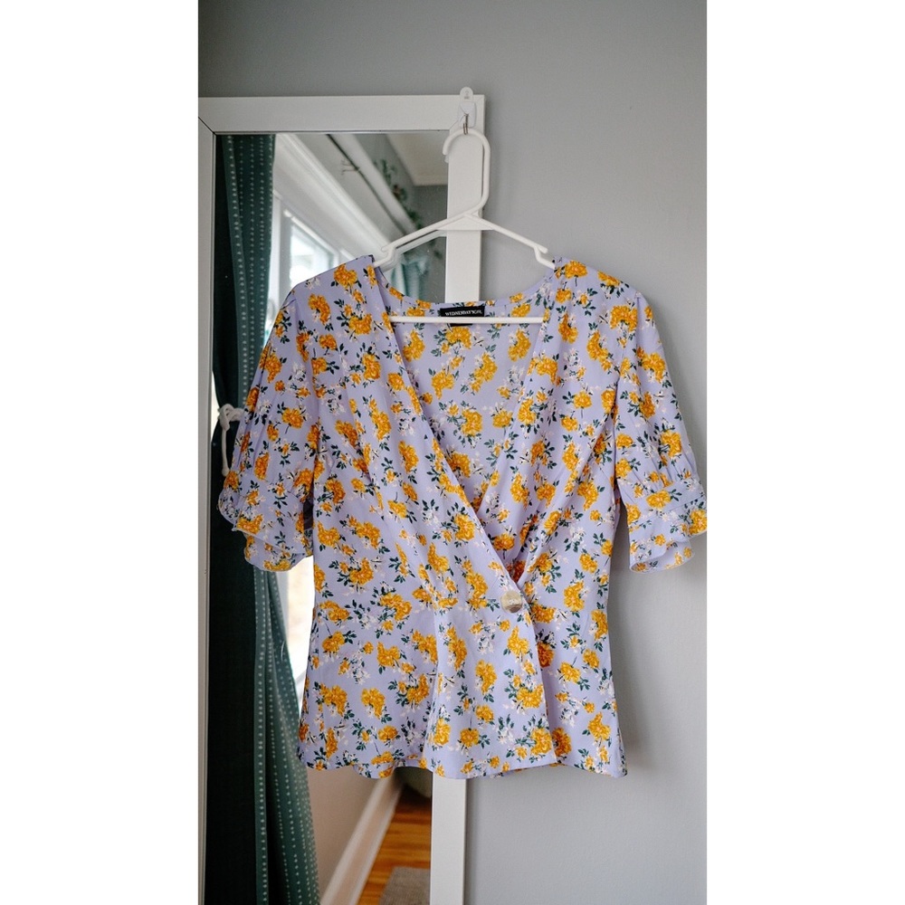 Wednesday's Girl wrap front blouse vintage floral